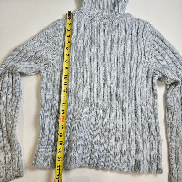 Vintage Polo Ralph Lauren Cowl Neck Mohair Blend Light Blue Large - Picture 4 of 7